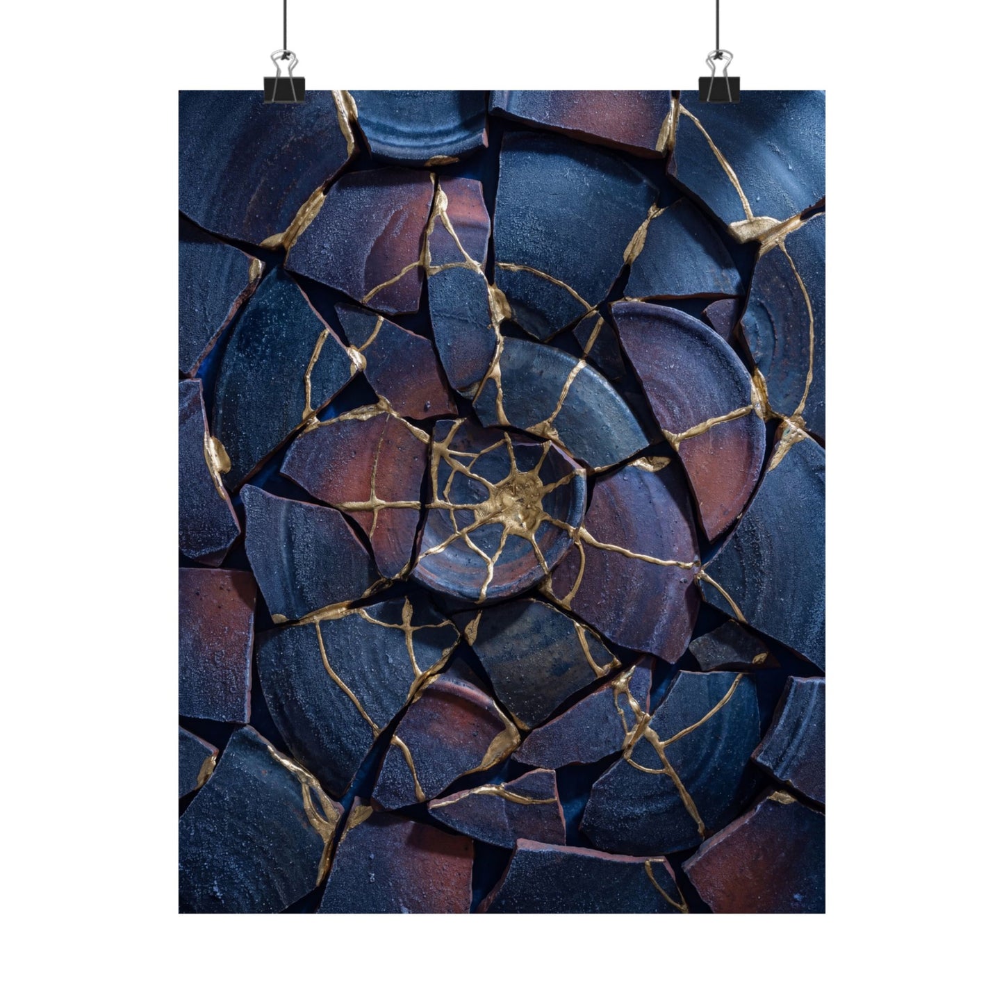 Winter Broken Pottery Gold Repair Wall Art Print | Resilient Decor