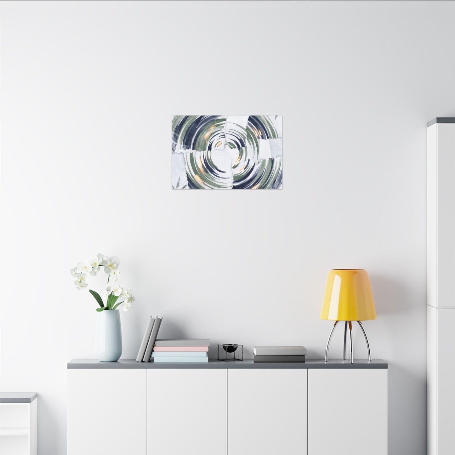 Winter Water Ripple Sumi E Canvas Art | Peaceful Decor