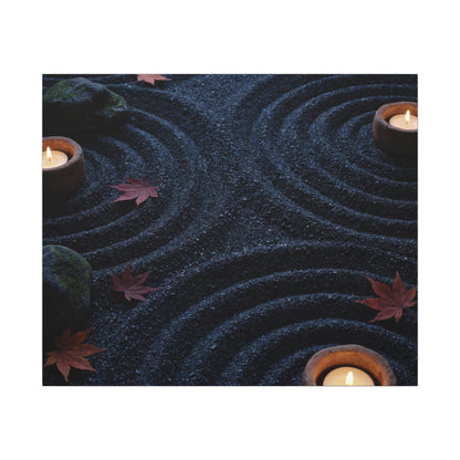 Seijaku Rock Garden Canvas Art - Dark Japandi Dark Texture
