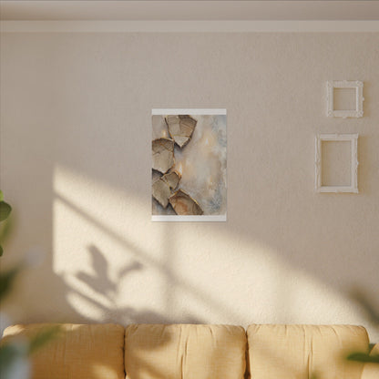 Broken Pottery Winter Canvas Art | Japandi Warm Design