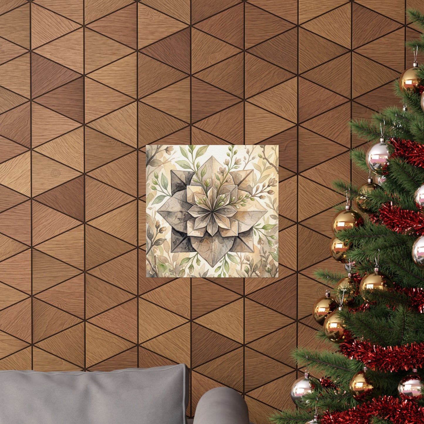 Golden Hour Paper Fold Wall Art Print - Japandi Mono No Aware