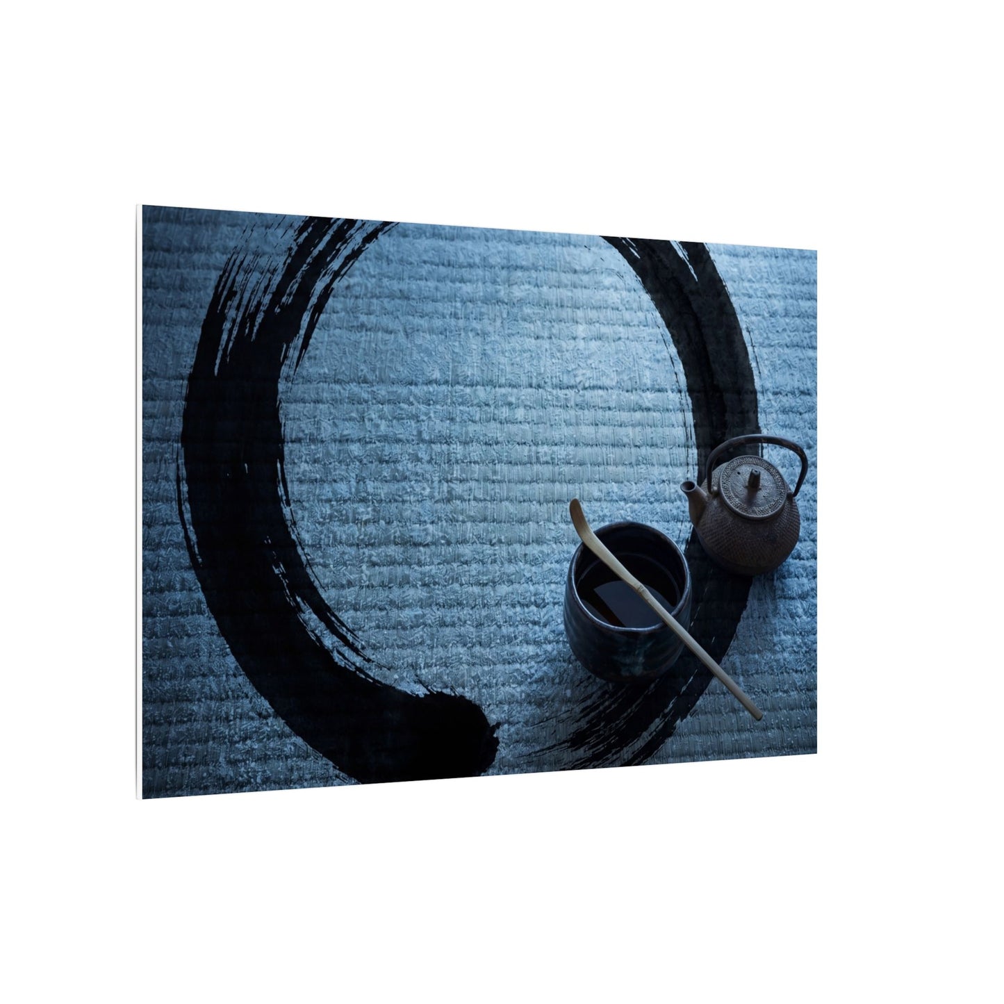 Winter Tea Ceremony Enso Canvas Art | Peaceful Decor