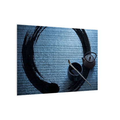 Winter Tea Ceremony Enso Canvas Art | Peaceful Decor