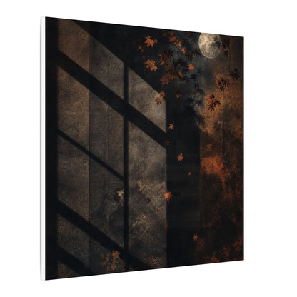 Sophisticated Shadow Play Canvas Art - Dark Texture Dark Japandi