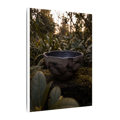 Ceramic Bowl Canvas Art | Summer Dark Japandi Charcoal Ink Art