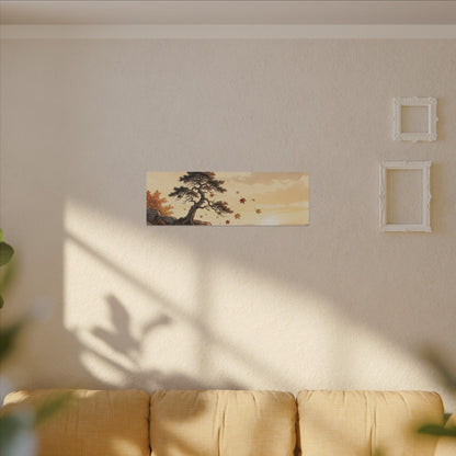 Pine Tree Autumn Canvas Art | Japandi Warm Design