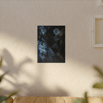 Shadow Play Winter Canvas Art | Dark Japandi Luxurious Design