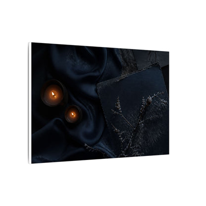 Candlelight Silk Drape Canvas Art - Dark Japandi Kanso