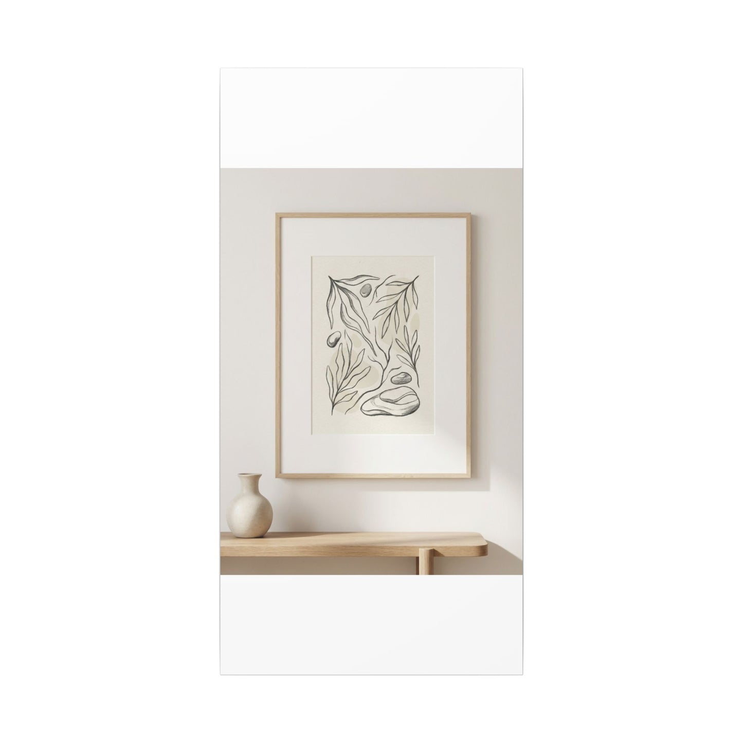 Japandi Charcoal Canvas Art