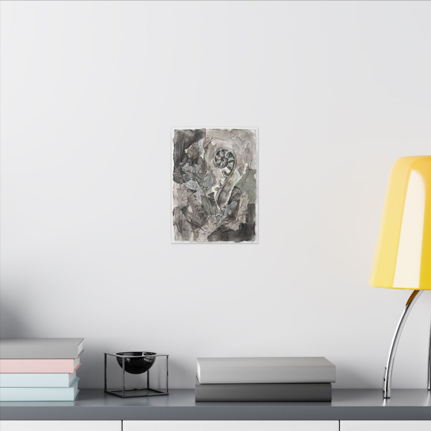 Japandi Fern Unfurling in Overcast | Texture Canvas Art