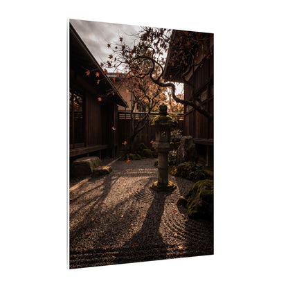 Seijaku Stone Lantern Canvas Art - Dark Japandi Shadow Zen