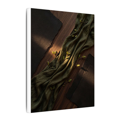 Silk Drape Canvas Art | Spring Dark Japandi Dark Texture Art