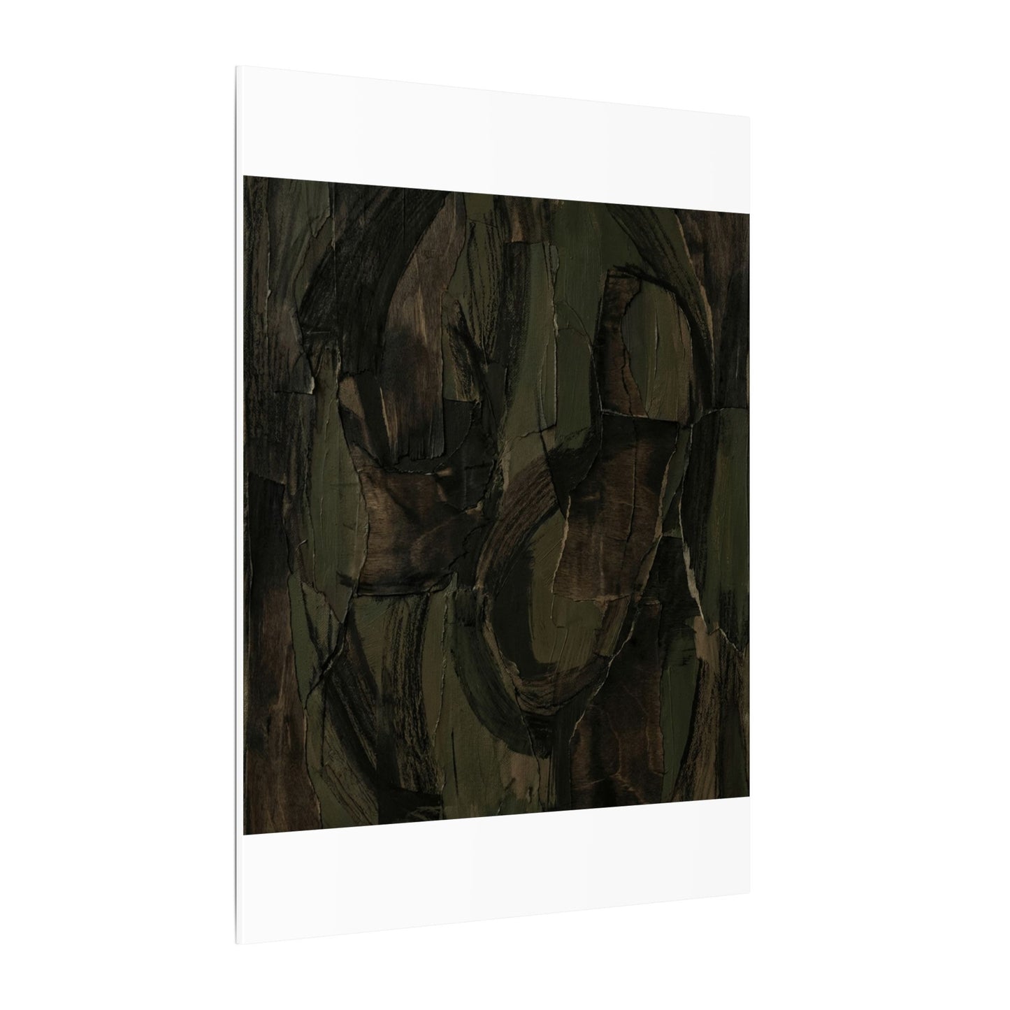 Mixed Media Dark Japandi Textured Canvas Art
