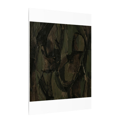 Mixed Media Dark Japandi Textured Canvas Art