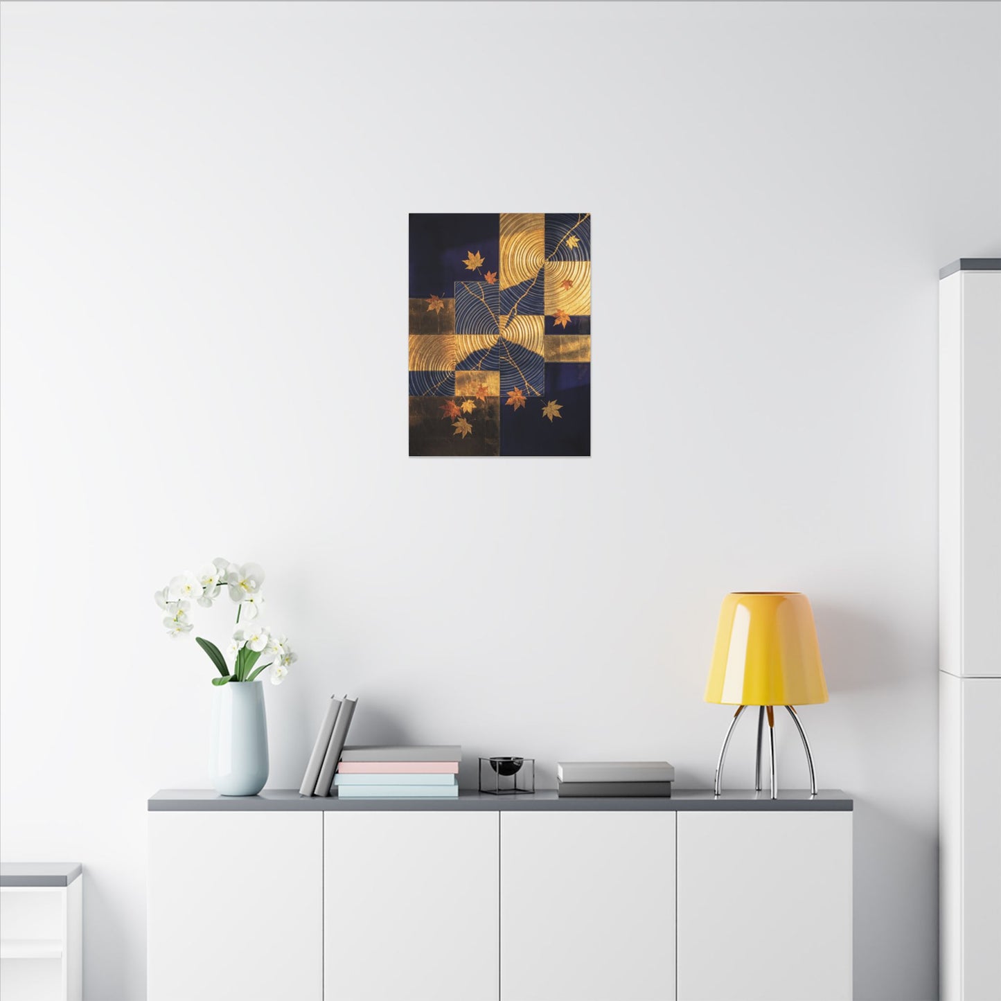 Autumn Water Ripple Crackle Gold Canvas Art | Artful Decor