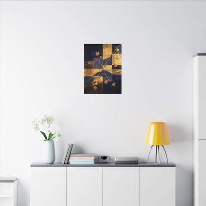 Autumn Water Ripple Crackle Gold Canvas Art | Artful Decor