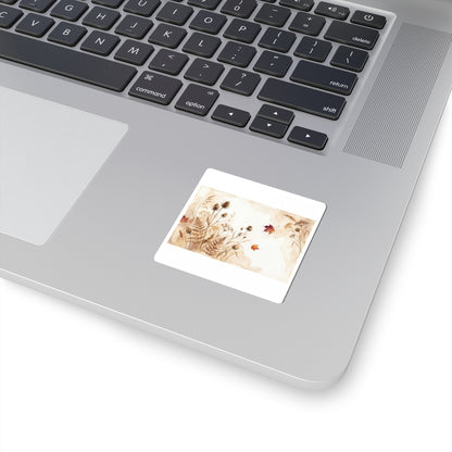 Dried Flowers Autumn Sticker | Japandi Earthy Design