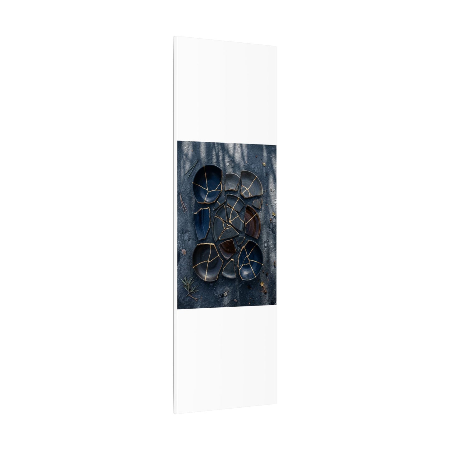 Dark Japandi Broken Pottery in Dappled | Shadow Zen Canvas Art