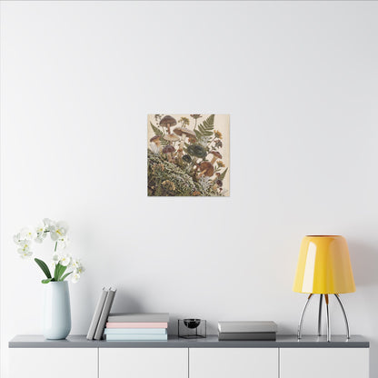 Winter Wild Mushrooms Herbarium Canvas Art | Enchanting Decor