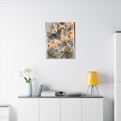 Golden Hour Paper Fold Canvas Art - Japandi Seijaku