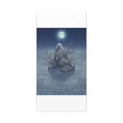 Spring Rock Garden Ukiyo E Inspired Canvas Art | Tranquil Decor