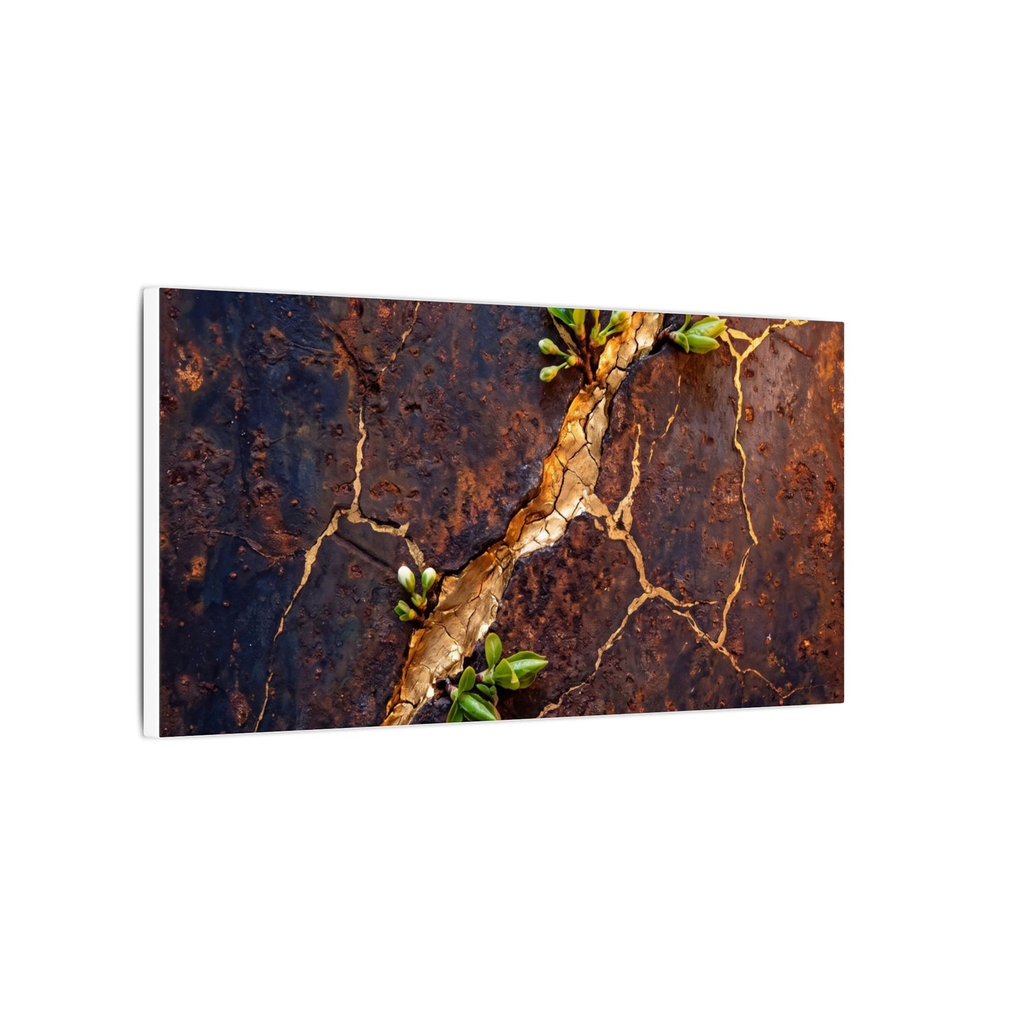 Rust Patina Spring Canvas Art | Kintsugi Resilient Design