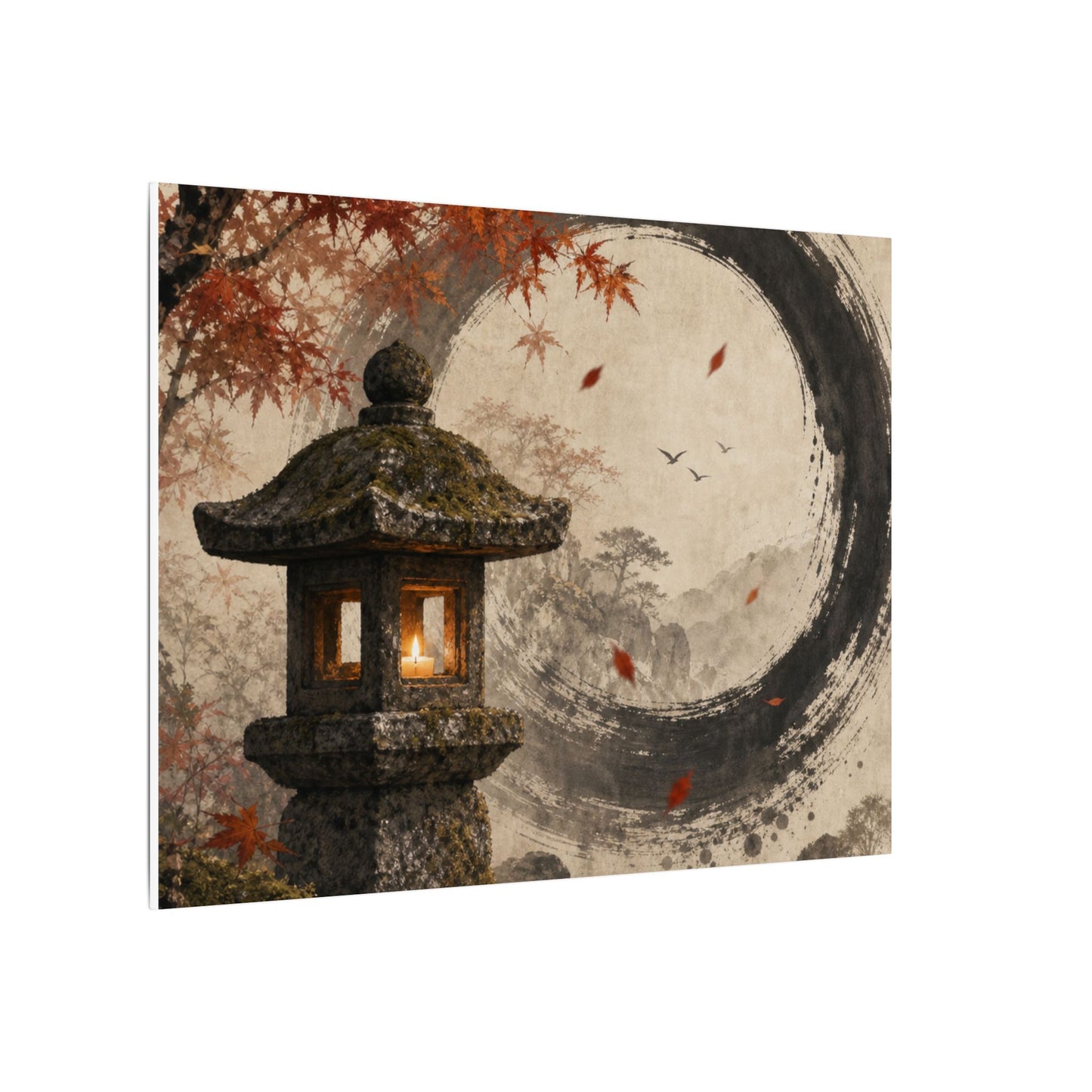 Ma Stone Lantern Canvas Art - Zen Enso