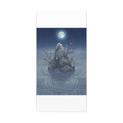 Spring Rock Garden Ukiyo E Inspired Canvas Art | Tranquil Decor