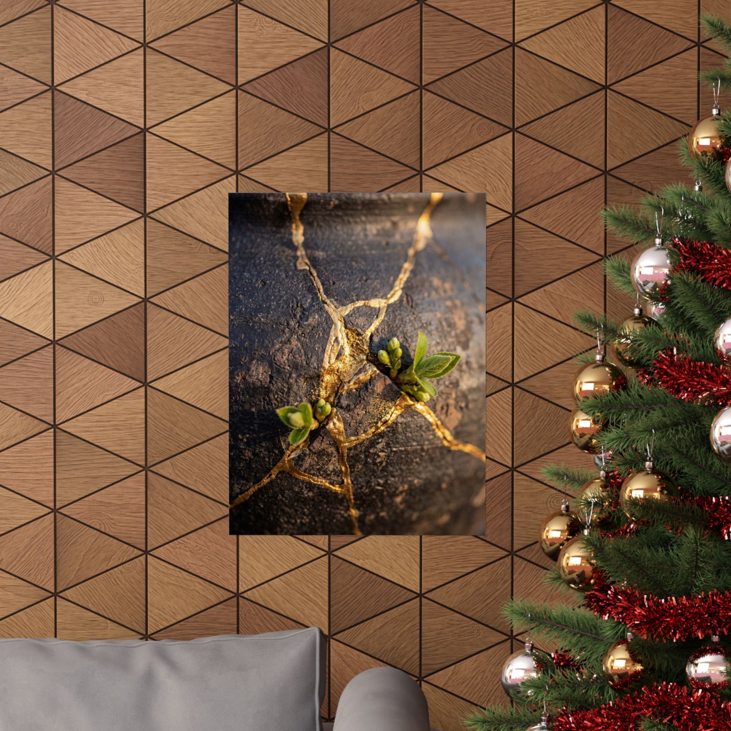 Golden Hour Rust Patina Wall Art Print - Kintsugi Shibui