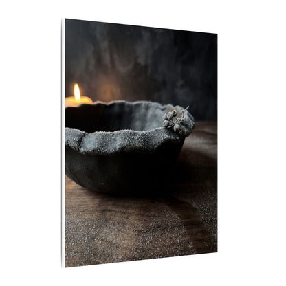 Ceramic Bowl Canvas Art | Winter Dark Japandi Shadow Zen Art