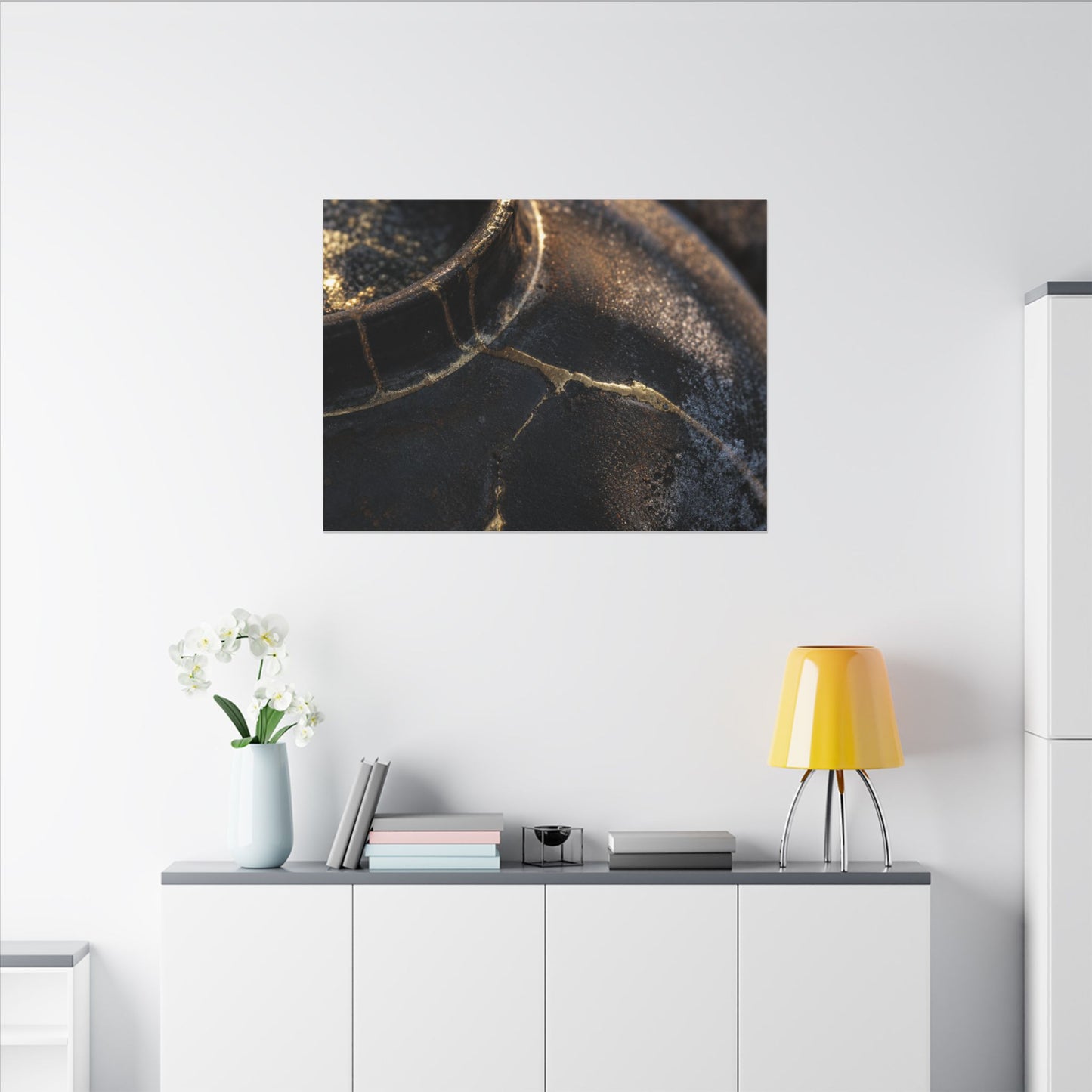 Kintsugi Rust Patina in Golden Hour | Broken Beauty Canvas Art