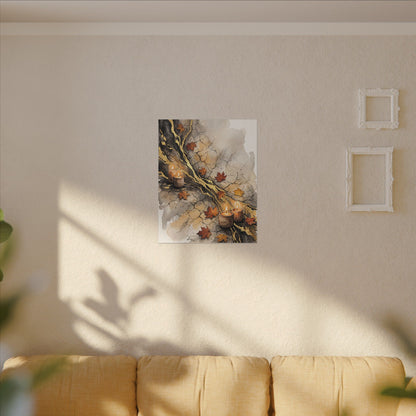 Cracked Earth Autumn Canvas Art | Japandi Warm Design