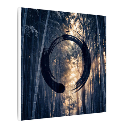 Bamboo Grove Canvas Art | Winter Zen Enso Art