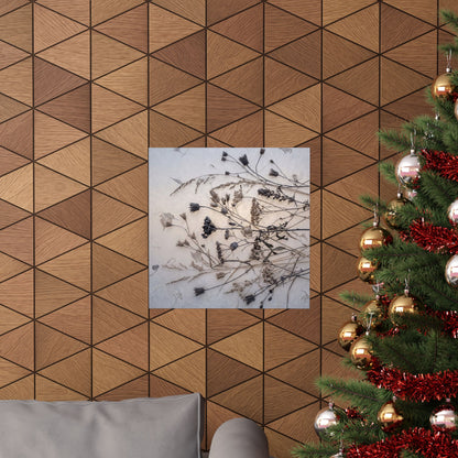 Winter Dried Flowers Japanese Pattern Wall Art Print | Warm Decor