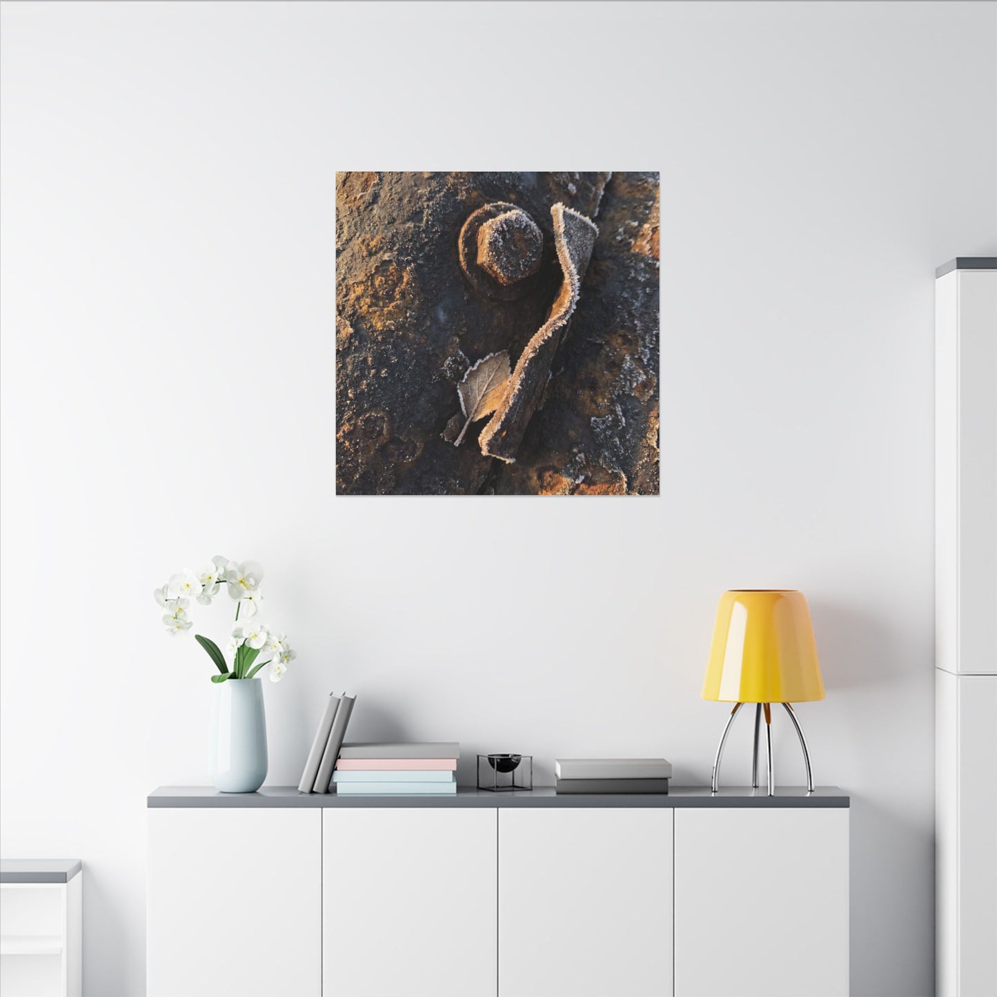 Moody Rust Patina Canvas Art - Moody Minimal Dark Japandi