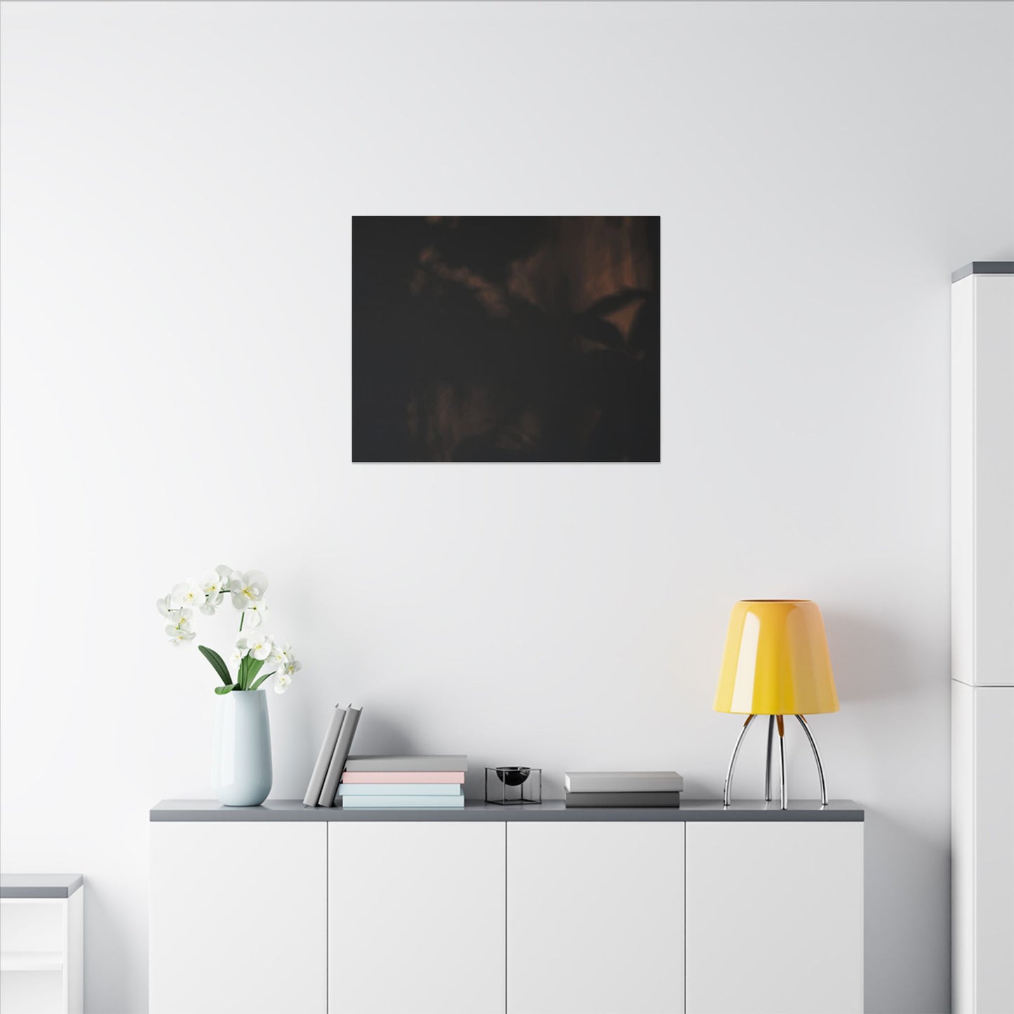 Shadow Play Summer Canvas Art | Dark Japandi Sophisticated Design