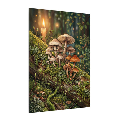 Spring Wild Mushrooms Herbarium Canvas Art | Rustic Decor