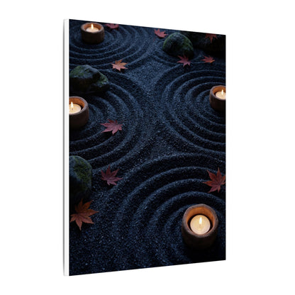 Seijaku Rock Garden Canvas Art - Dark Japandi Dark Texture