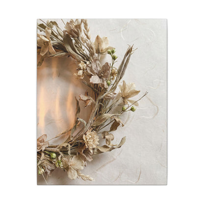 Dried Flowers Japanese Pattern Canvas Art | Neutral Japandi Art