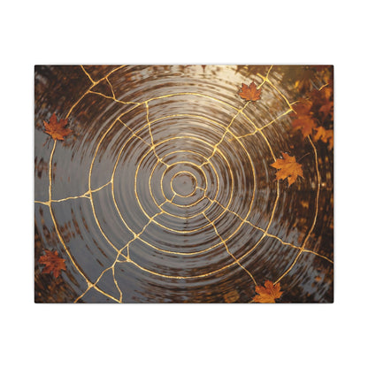 Artful Water Ripple Canvas Art - Gold Vein Kintsugi