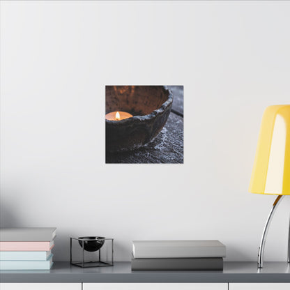 Atmospheric Ceramic Bowl Canvas Art - Moody Minimal Dark Japandi