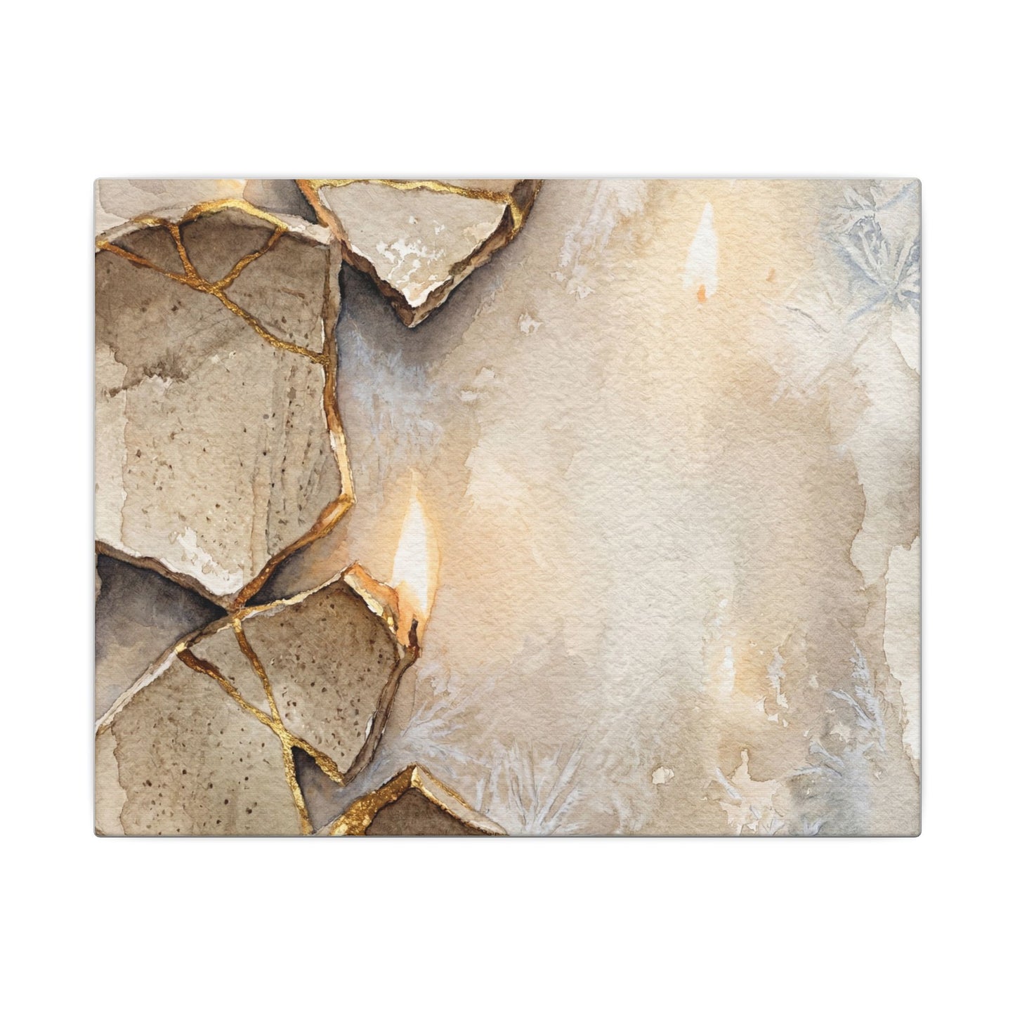 Broken Pottery Winter Canvas Art | Japandi Warm Design