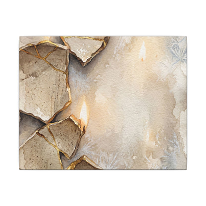 Broken Pottery Winter Canvas Art | Japandi Warm Design