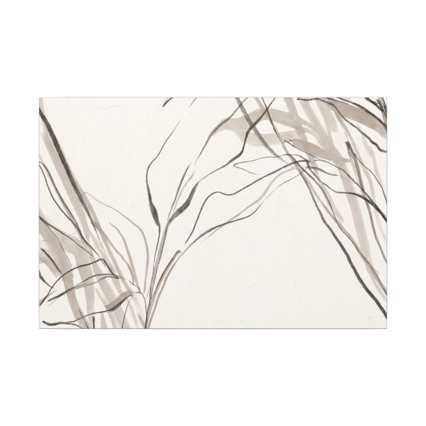 Neutral Shoji Screen Canvas Art - Minimal Line Japandi