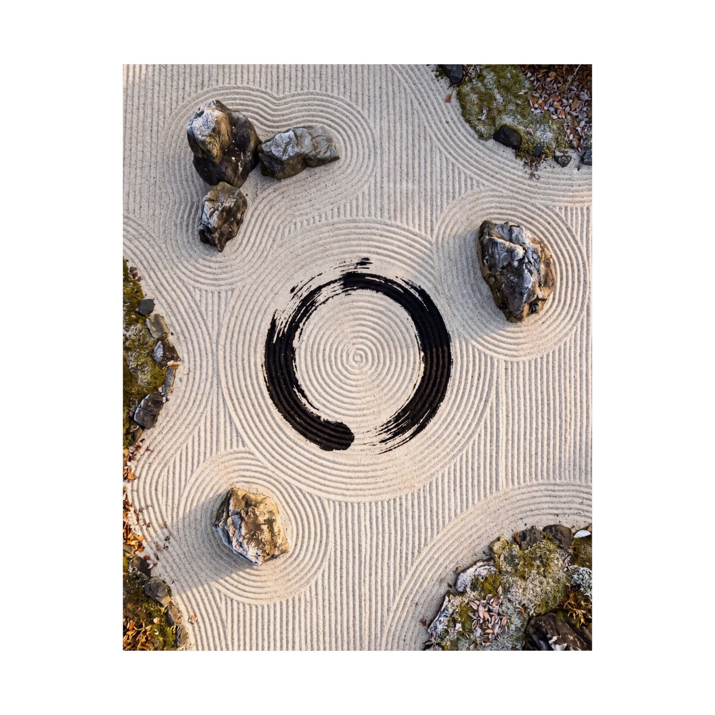 Seijaku Rock Garden Wall Art Print - Zen Enso