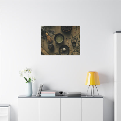 Tea Ceremony Canvas Art | Winter Zen Ukiyo E Inspired Art