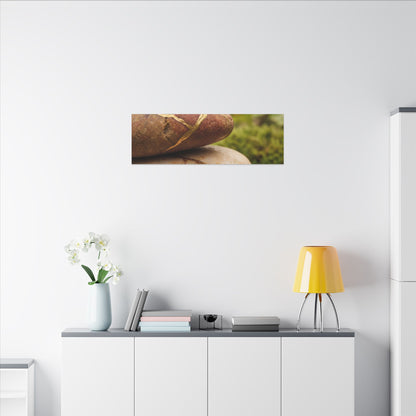 River Stones Summer Canvas Art | Kintsugi Healing Design