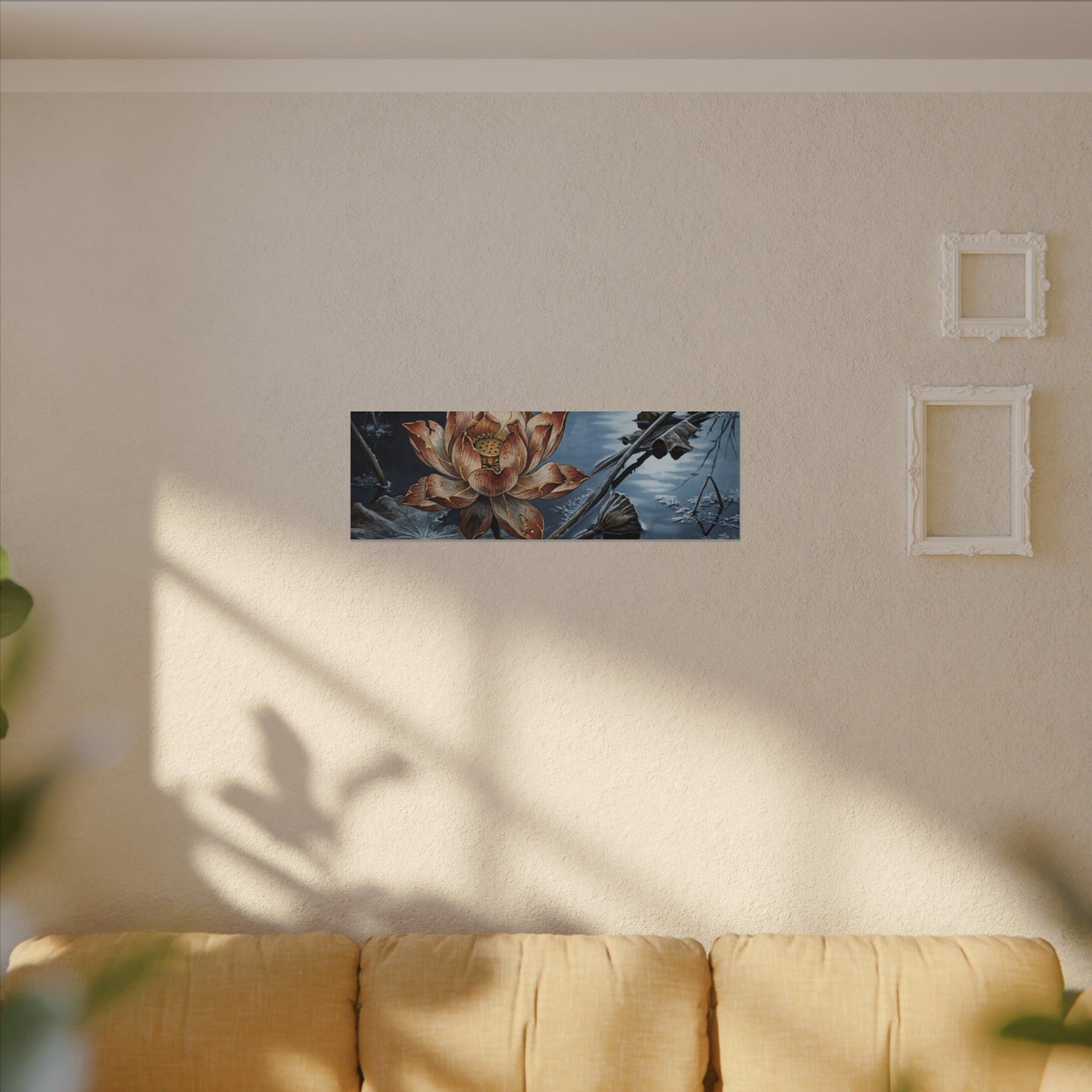 Winter Lotus Flower Broken Beauty Canvas Art | Healing Decor