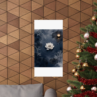 Lotus Flower Wall Art Print | Winter Zen Sumi E Art