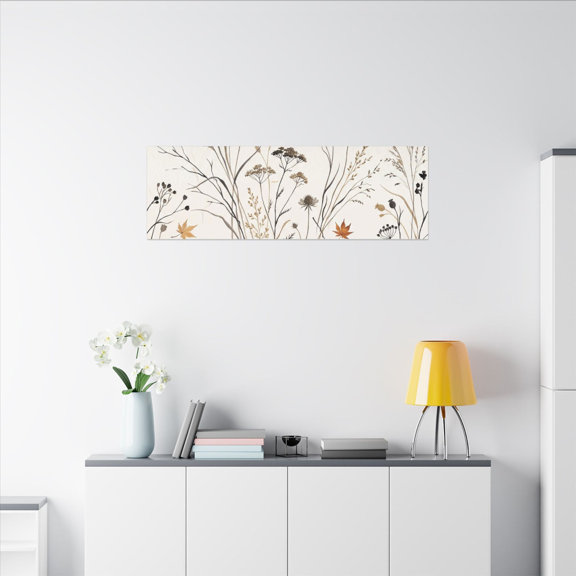 Dawn Dried Flowers Canvas Art - Japandi Kanso Art Print